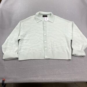 Jordan x J Balvin Cardigan Sweater Mens Large Green Oersized Wool Blend